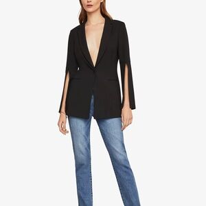 NWT BCBGMAXAZRIA Women's Black Gia Slit-sleeve Blazer